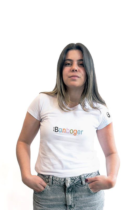 CAMISETA MUJER BANBOGER COLORES ISOTIPO MANGA